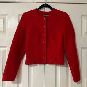 Geiger Vintage Red Wool Button-Up Jacket